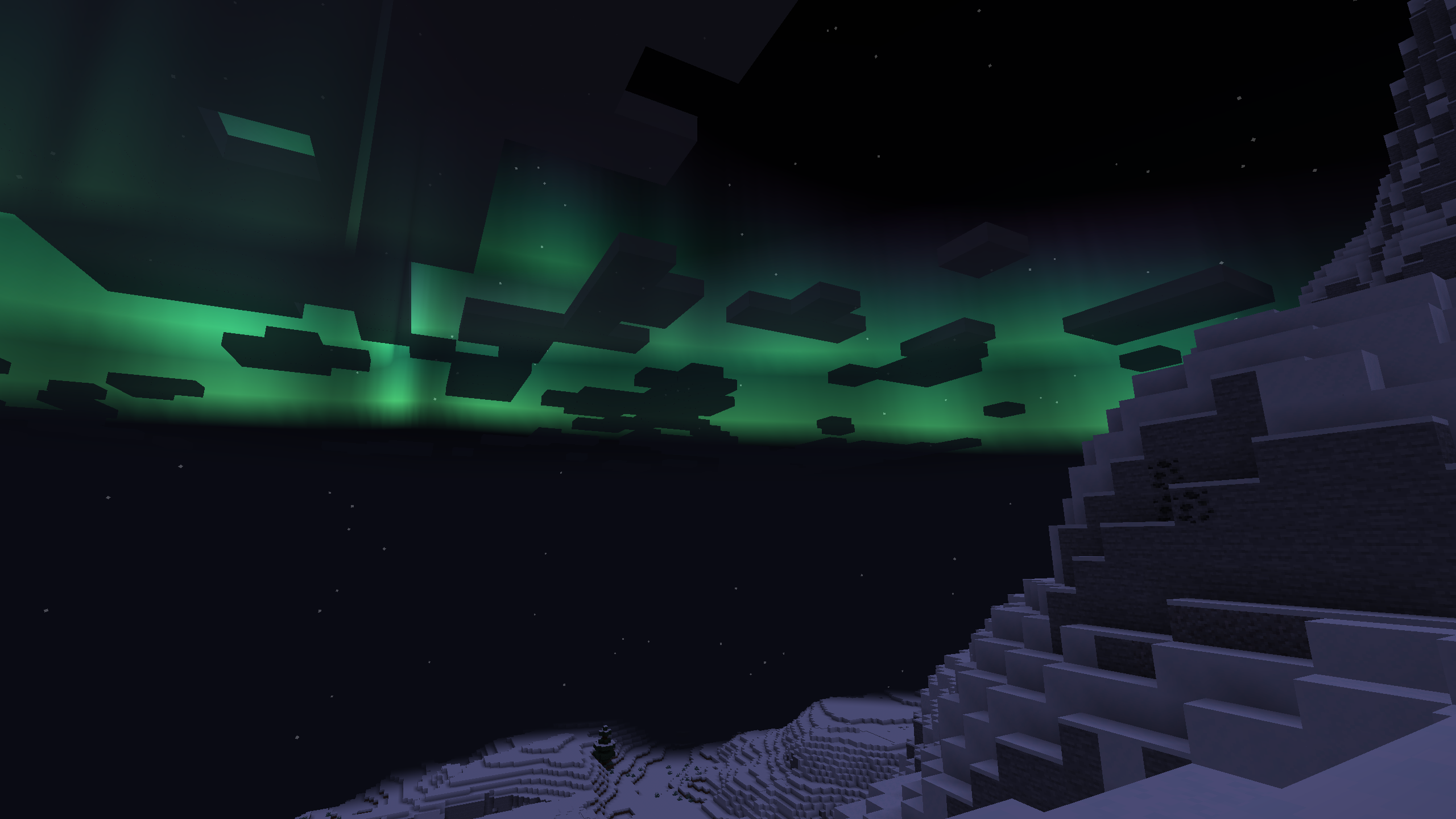 VHF Skip anyone? Aurora solar weather event in the Minecraft night sky